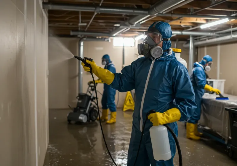 Basement Sanitization and Antimicrobial Treatment process in Wetzel County, WV